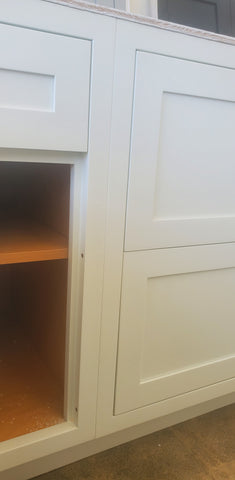 Cabinet Door Opened Exposing Screws