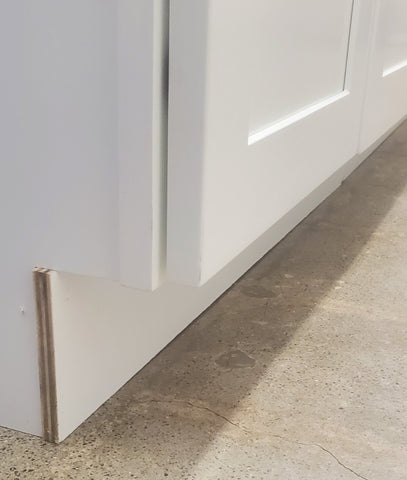 Toe Kick edge on a finished cabinet