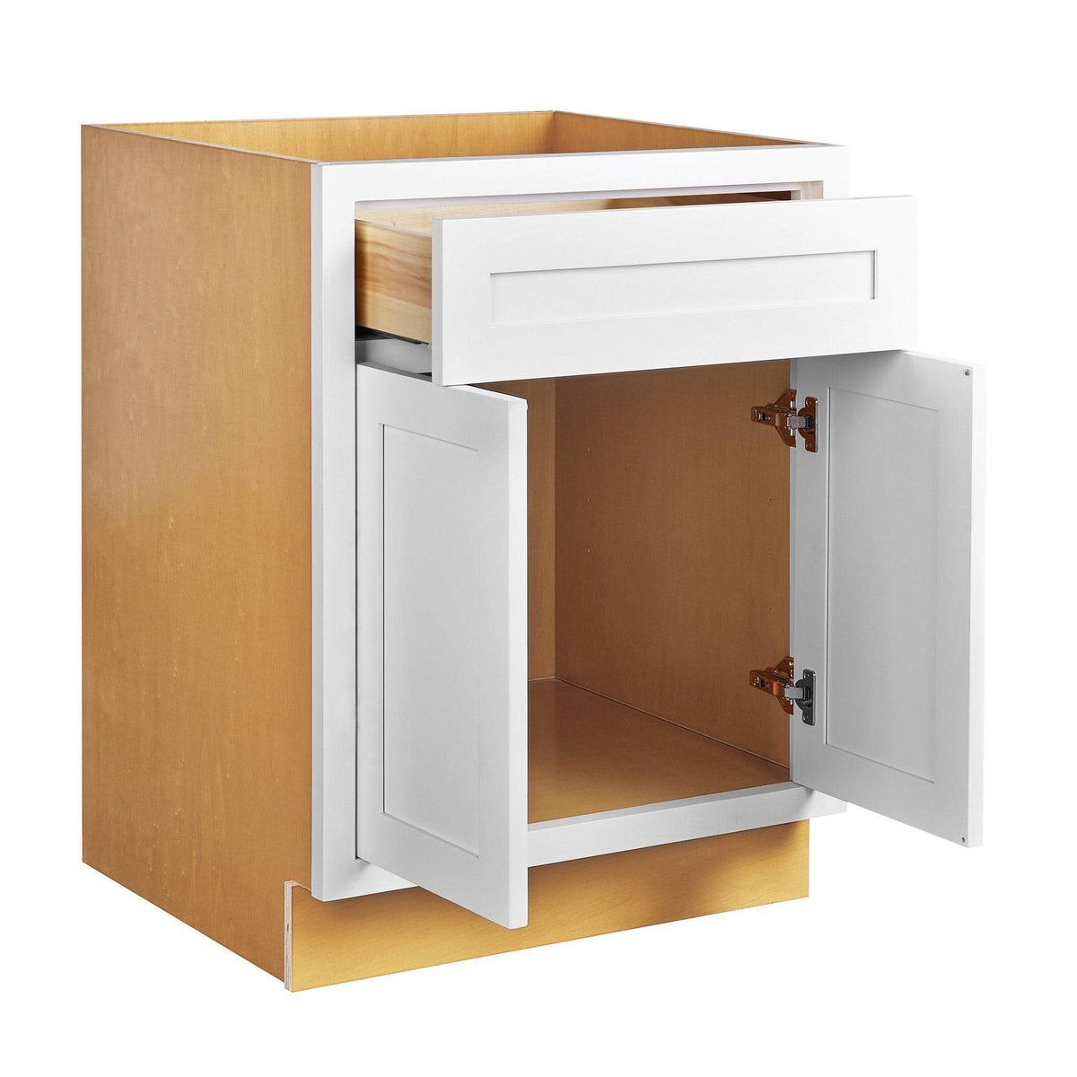 Snow White Inset Shaker Base Cabinet - Double Door 30