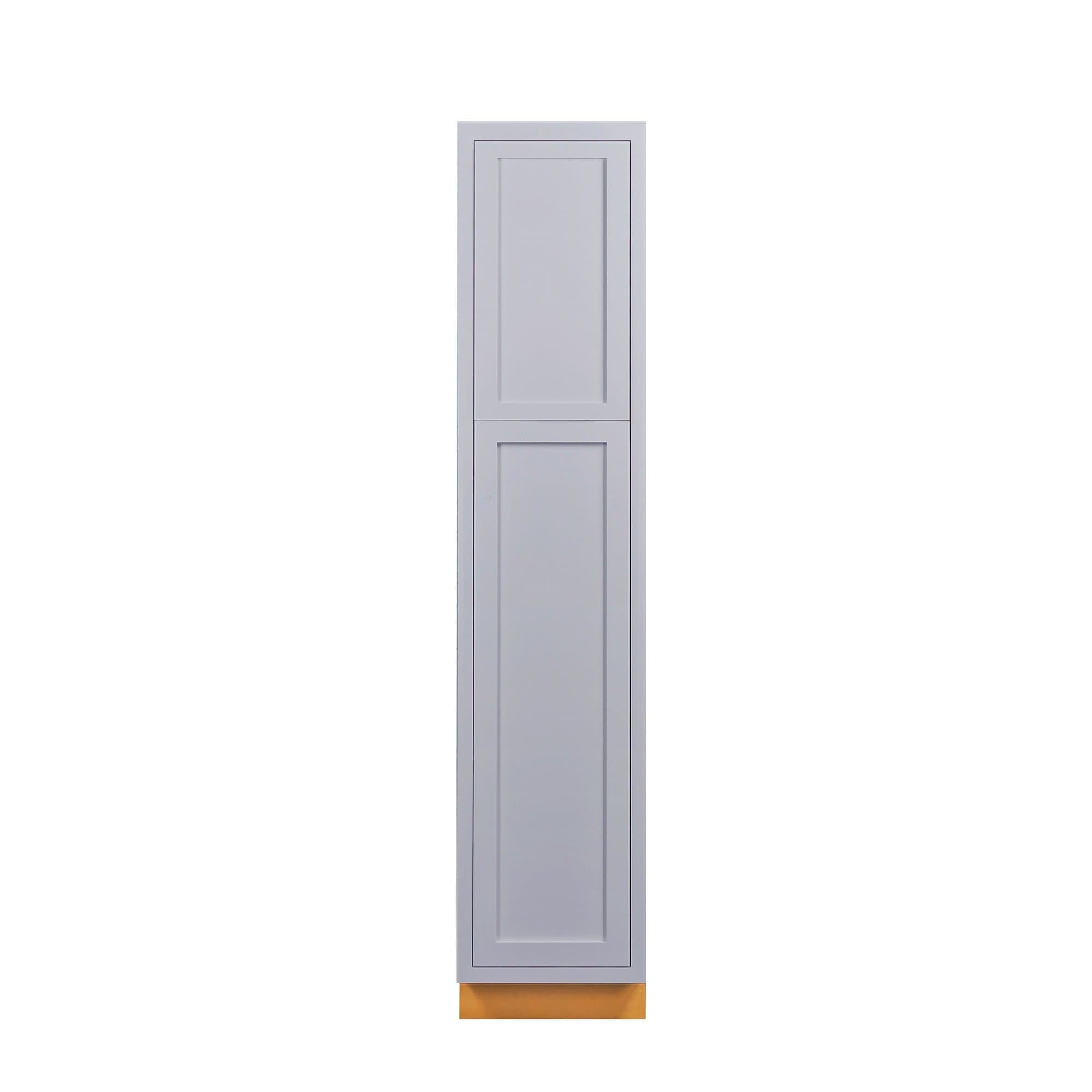 Pantry Light Gray Inset Shaker Cabinet 84 Tall 18 Wide