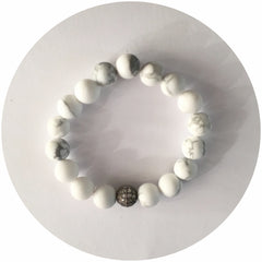 Mini White Howlite with Gunmetal CZ Micro Pavé Accent *For NewBorns ...