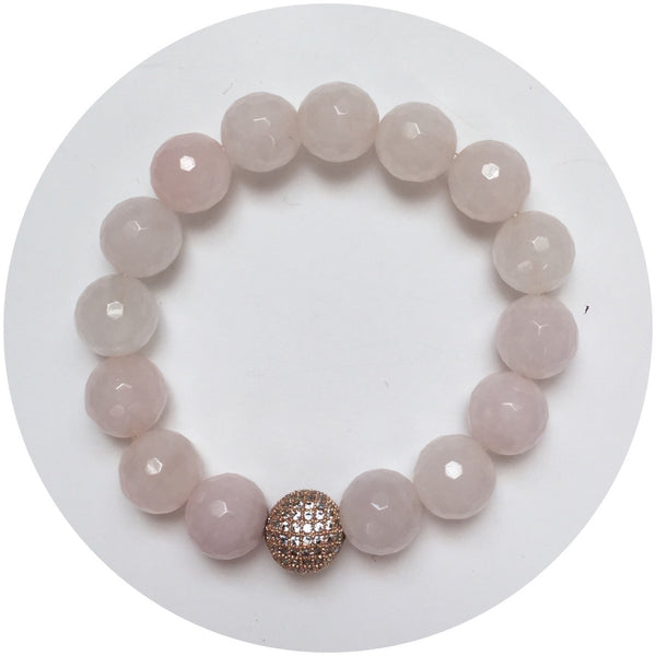 Rose Quartz with CZ Micro Pavé Rose Gold Accent – Oriana Lamarca LLC