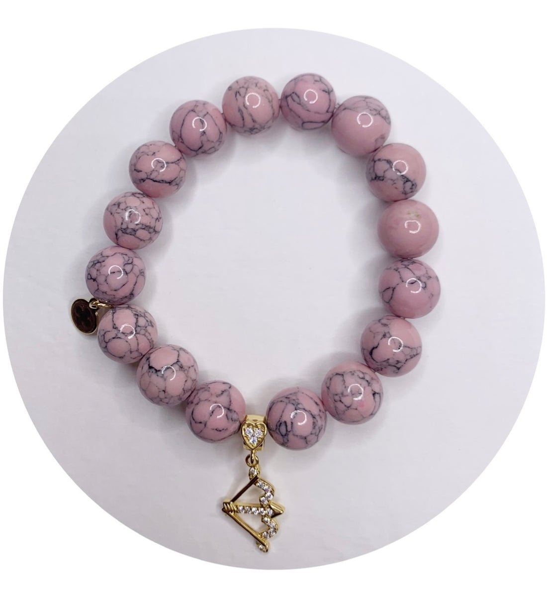 Pink Marble Bead Bracelet