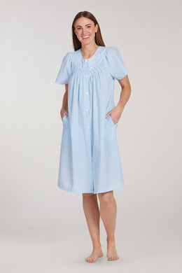 Seersucker Nightgown - Short Gown/Sleeveless