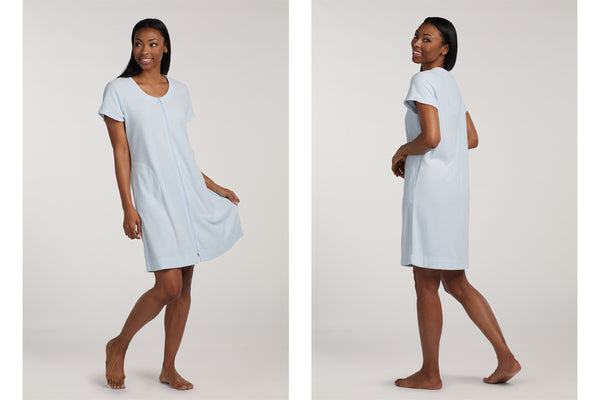 Light blue terry robe