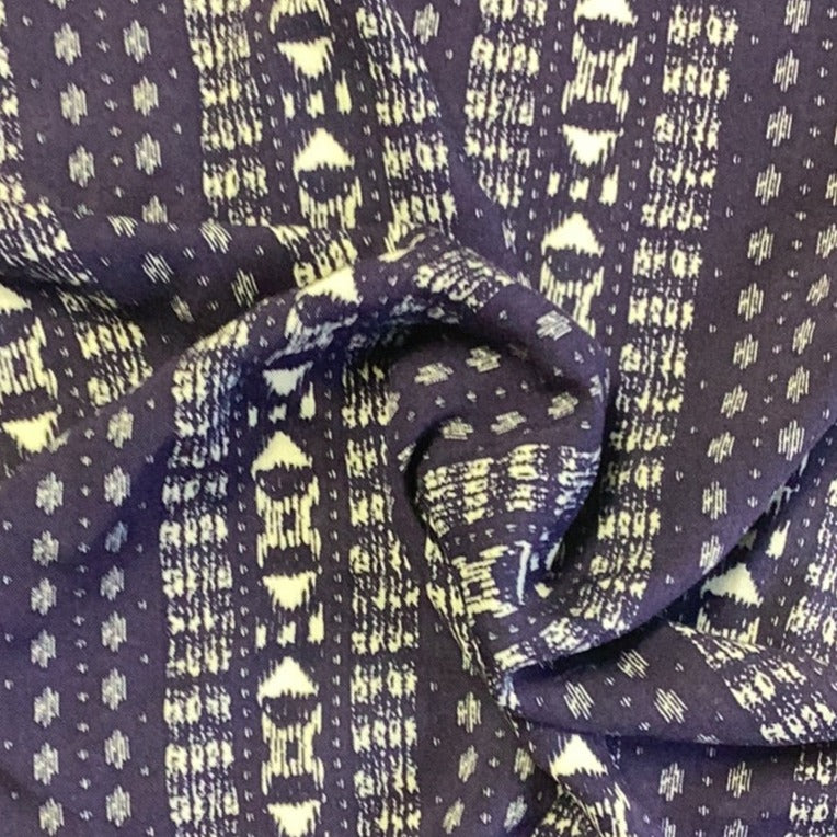 Navy #S184 Rayon Woven Print Fabric - SKU 7096 — Nick Of Time Textiles
