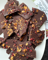 chocolate superfood bark with cacao powder