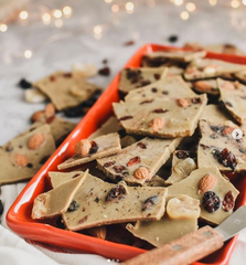 recipe for holiday spice bark using cacao butter