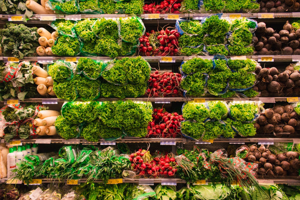 Healthy an organic food aisle of a store