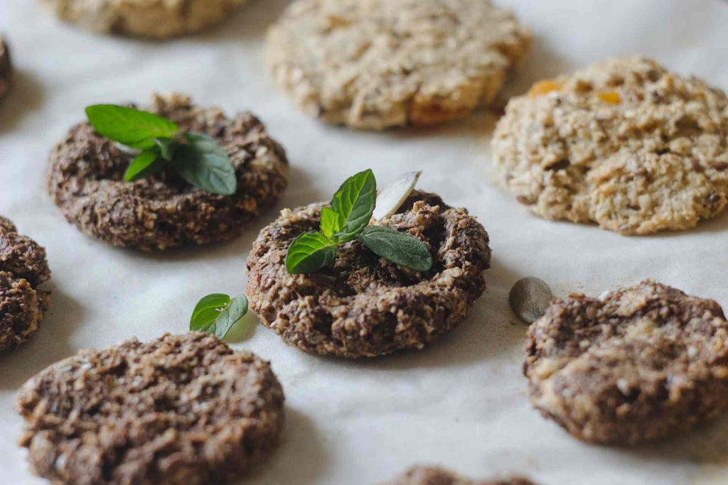 healthy organic cookies with grains and nuts