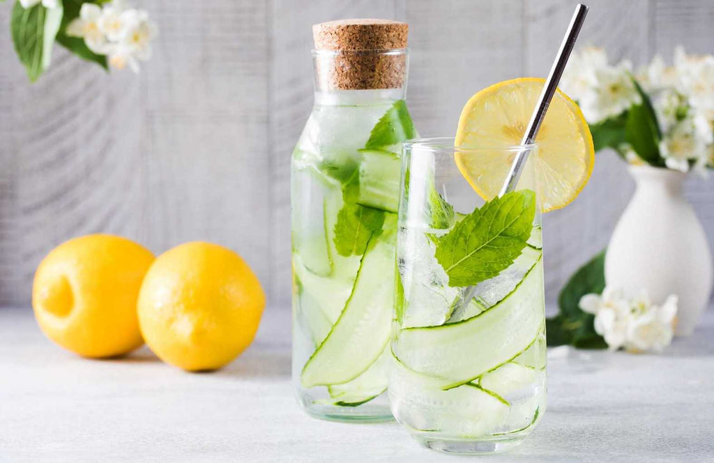 water with lemon cucumber
