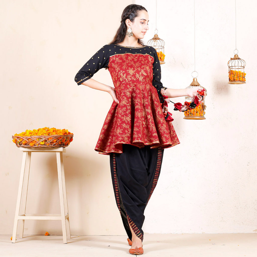 dhoti with peplum top