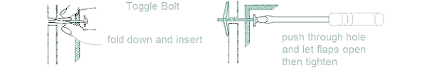 Image showing how to use drywall anchors to mount wrought iron corbels