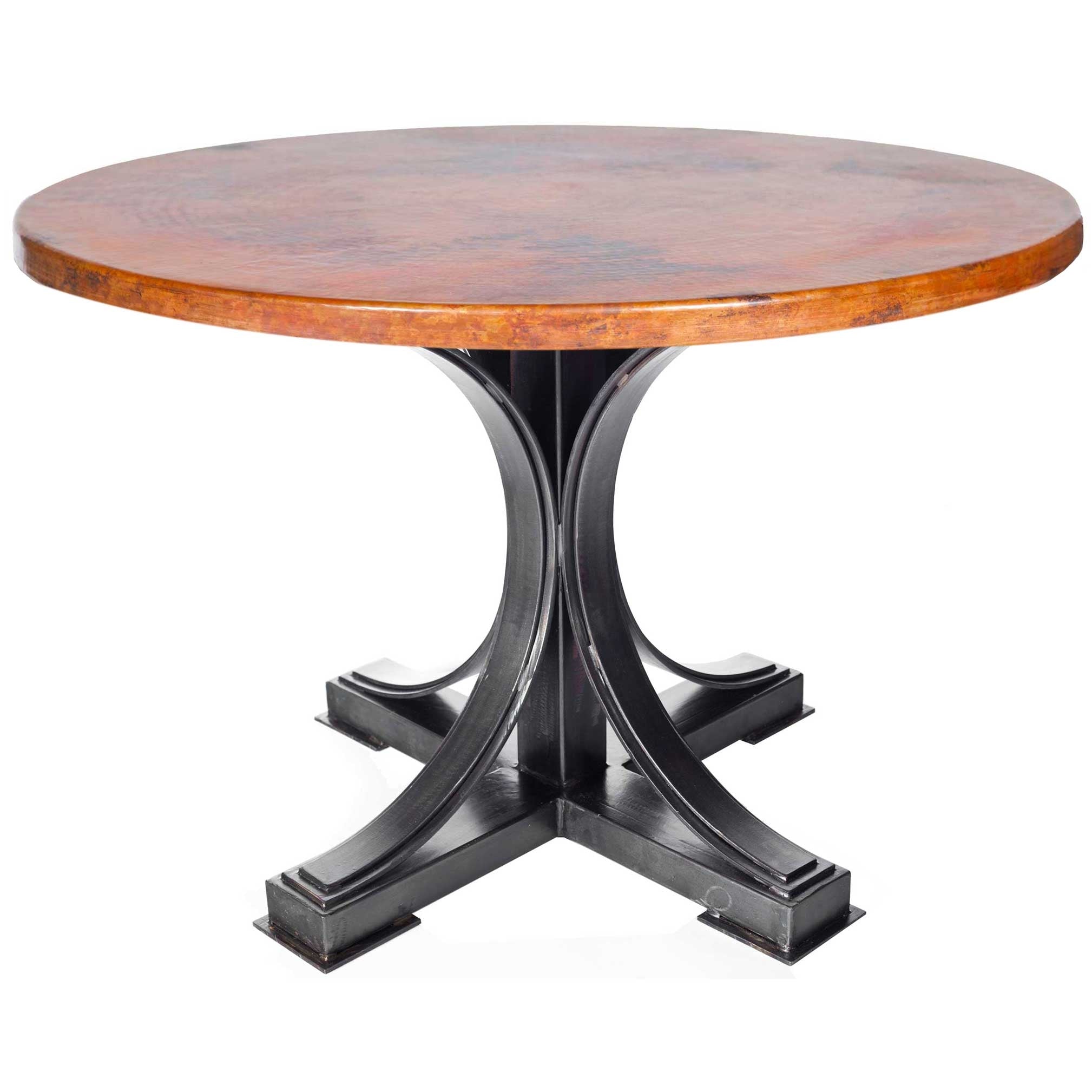 60 round copper top dining table