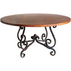 60 round copper top dining table