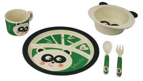 BAMBOO STUDIO KIDS DINNERWARE SET, PEYTON THE PANDA, 5 PIECE