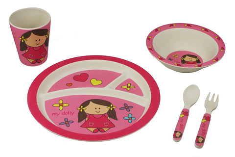 BAMBOO STUDIO KIDS DINNERWARE SET, MY DOLLY, 5 PIECE