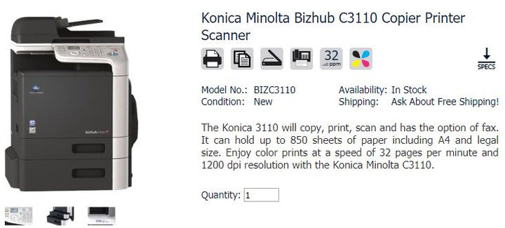 Konica Minolta C3110 Scanner Driver / KONICA MINOLTA ...