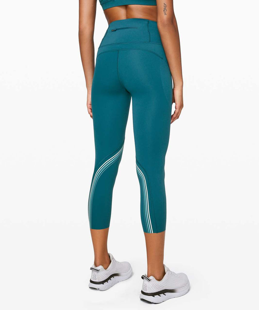 Lululemon Leggings Fast Free Crop ll Nulux Size 8 Blue Capri