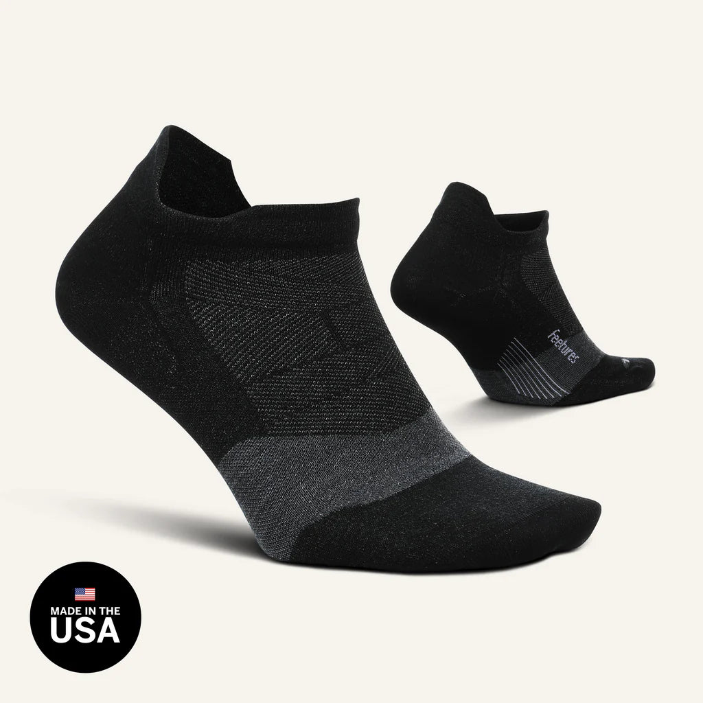 Feetures! Merino 10 Cushion No Show Tab - Black