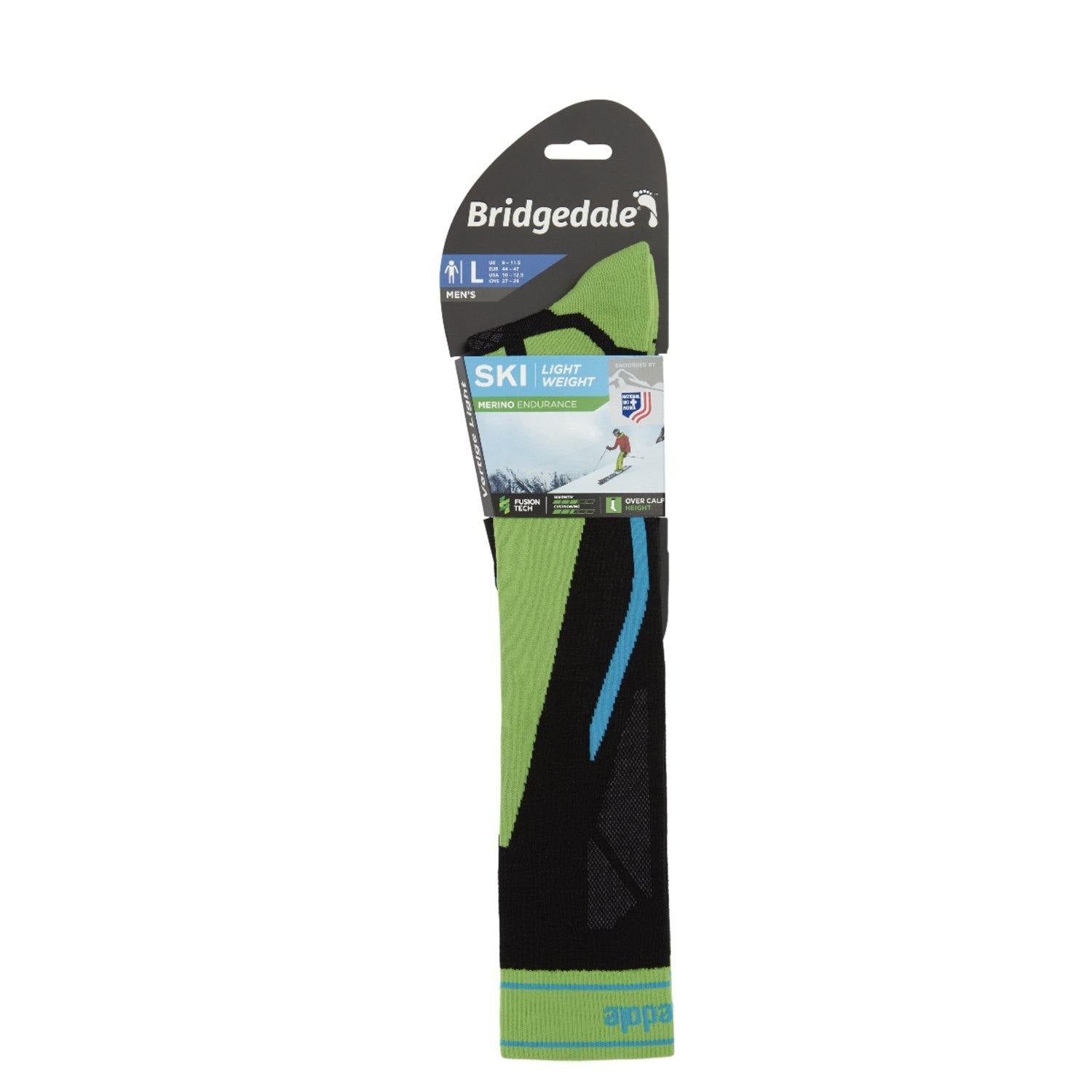 Bridgedale Men’s MERINO Performance Ski Socks (Green)