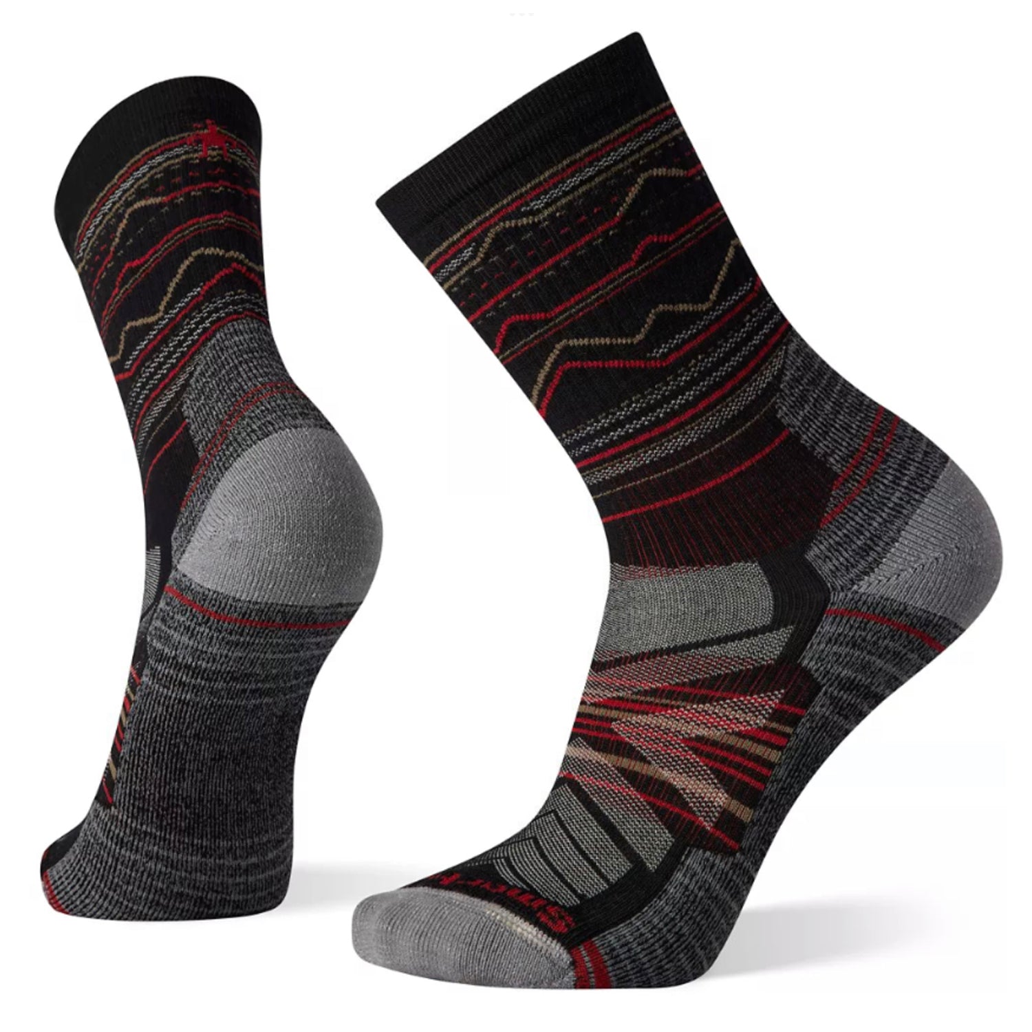 Smartwool Hike Light Cushion Mountain Range Crew Socks - Black