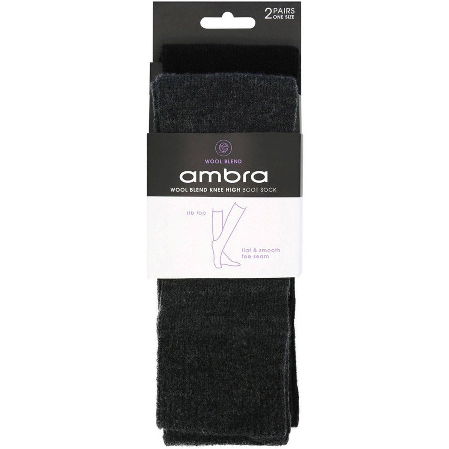 Ambra Wool Blend Knee High Socks (2 Pack)