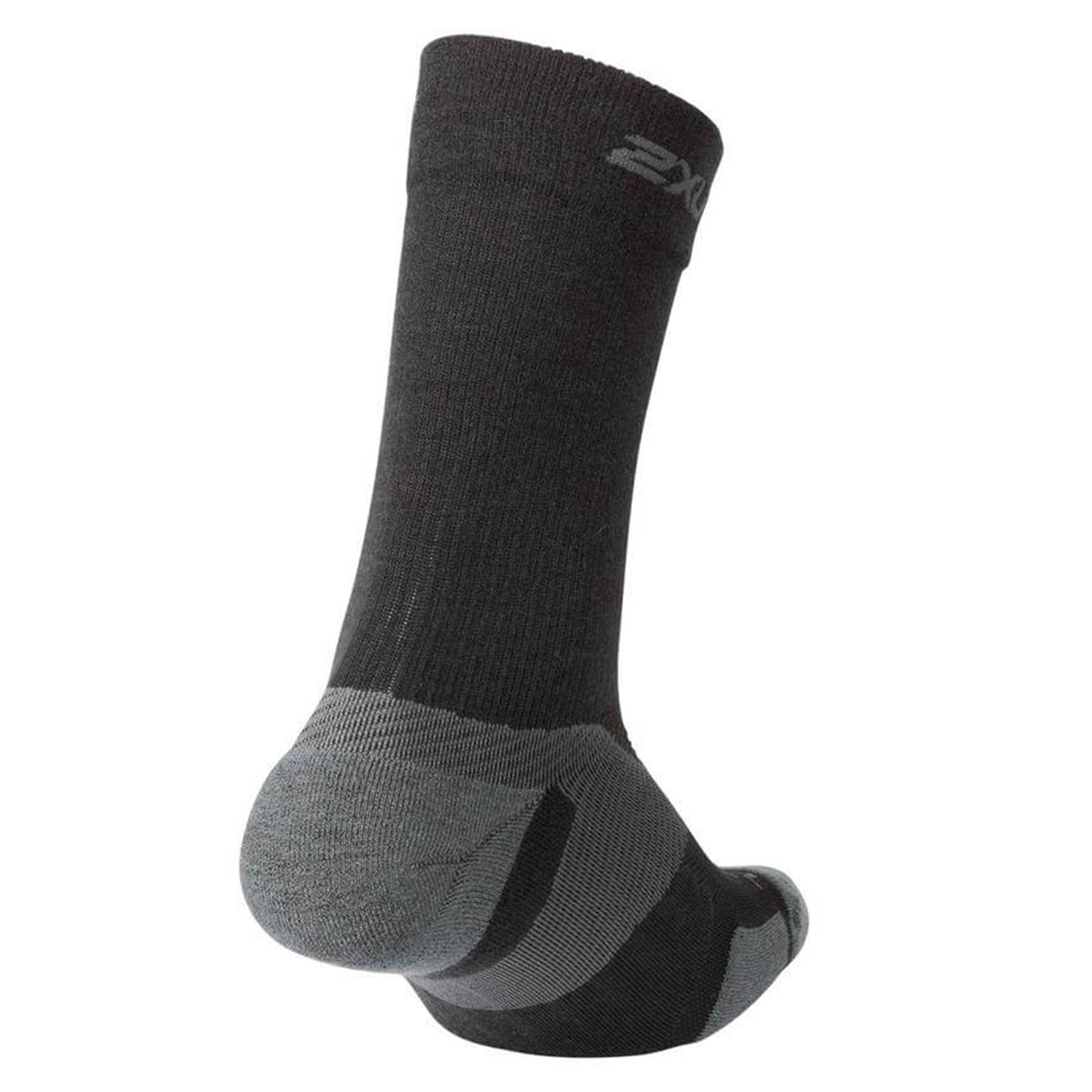 2XU Vectr Merino Light Cushion Crew Socks - Advanced Plantar Fascia (Black)