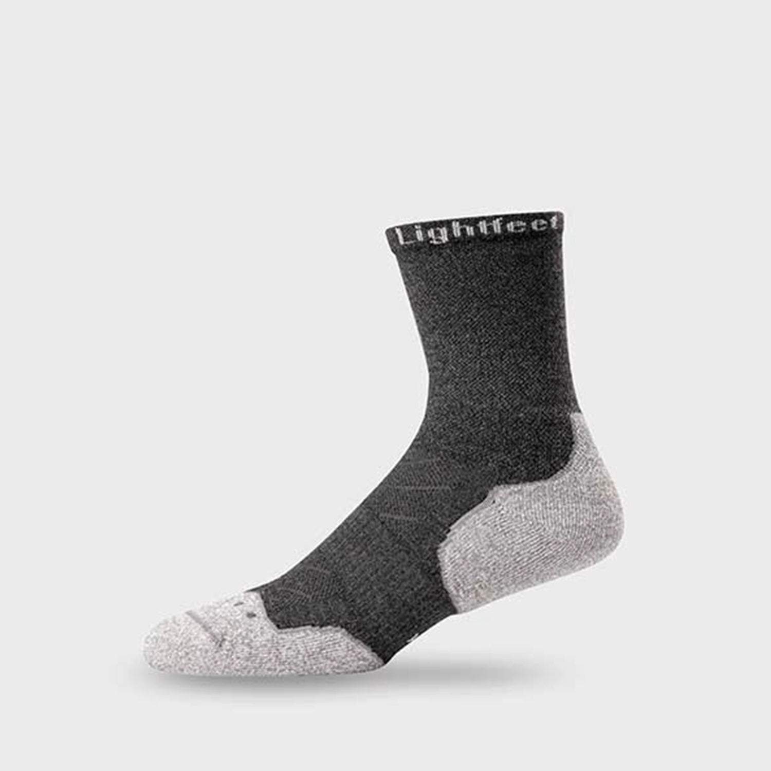 Lightfeet Evolution Half Crew Trail Run Socks (Dark Grey)