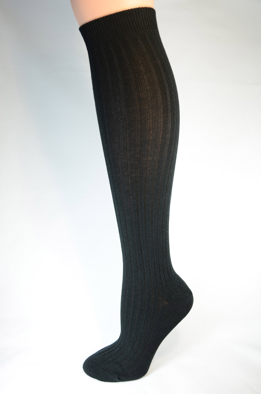 Pussyfoot Women's Classic Rib Cashmere Knee High - Black