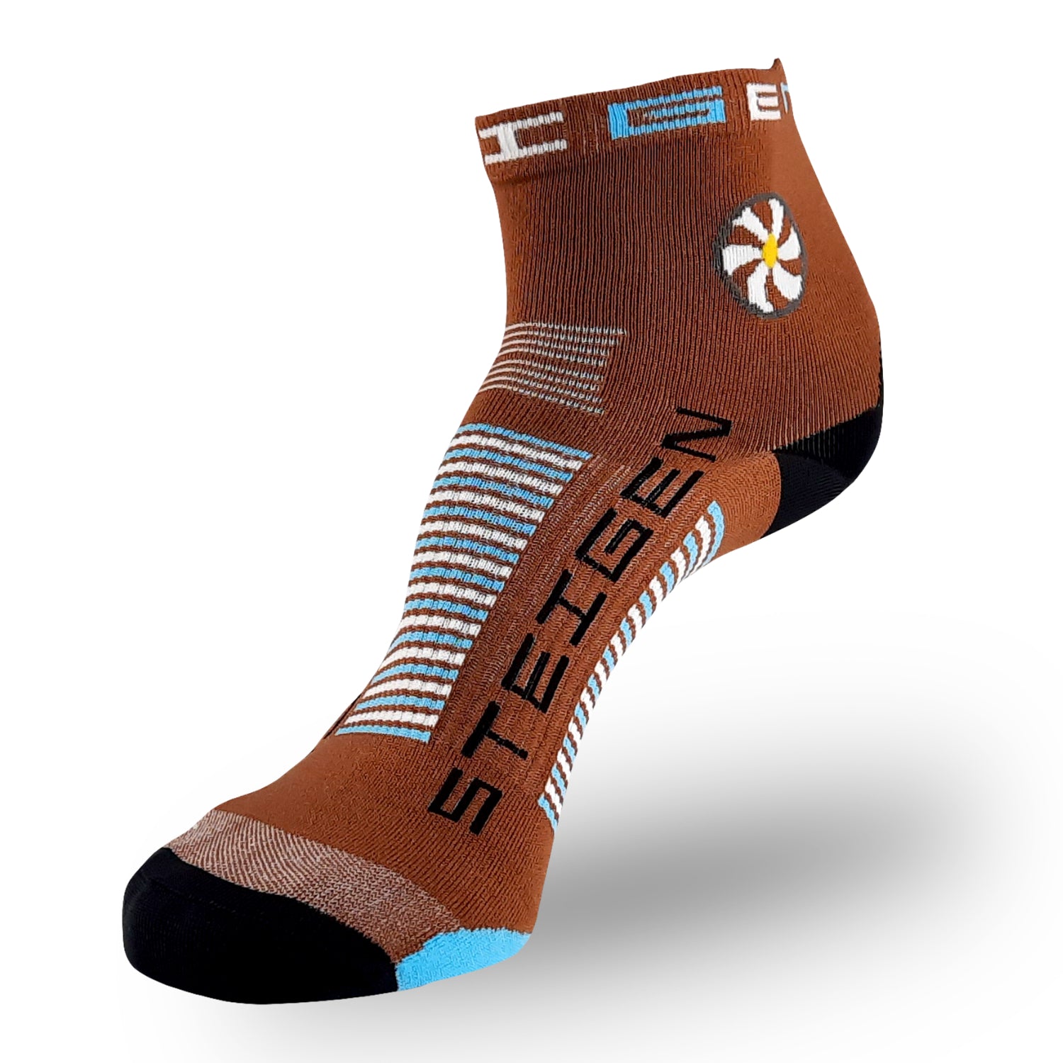 Steigen Running Socks 1/4 Crew - Brown