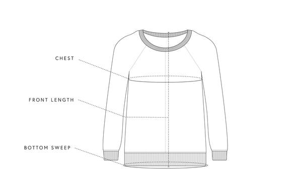 Orchard Crewneck Sweater Size Guide