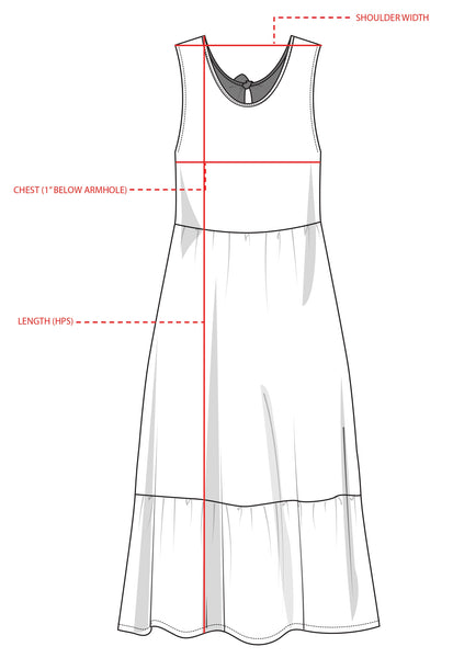 Birdie Sleeveless Dress Crinkle Cotton Size Guide