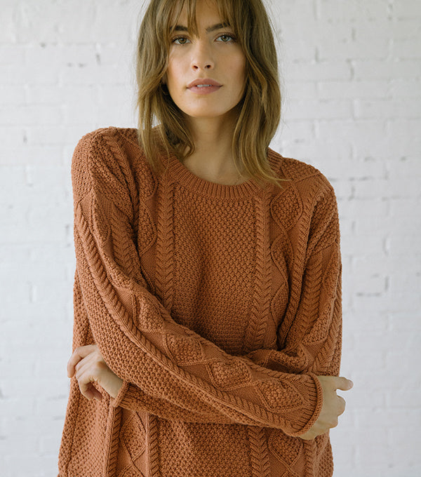 Women's Sweater | Modern Fisher Cotton Sepia