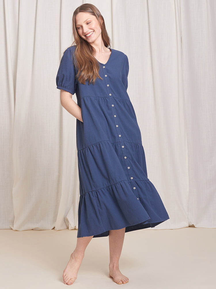 Image of Kindred Midi Dress Crinkle Cotton