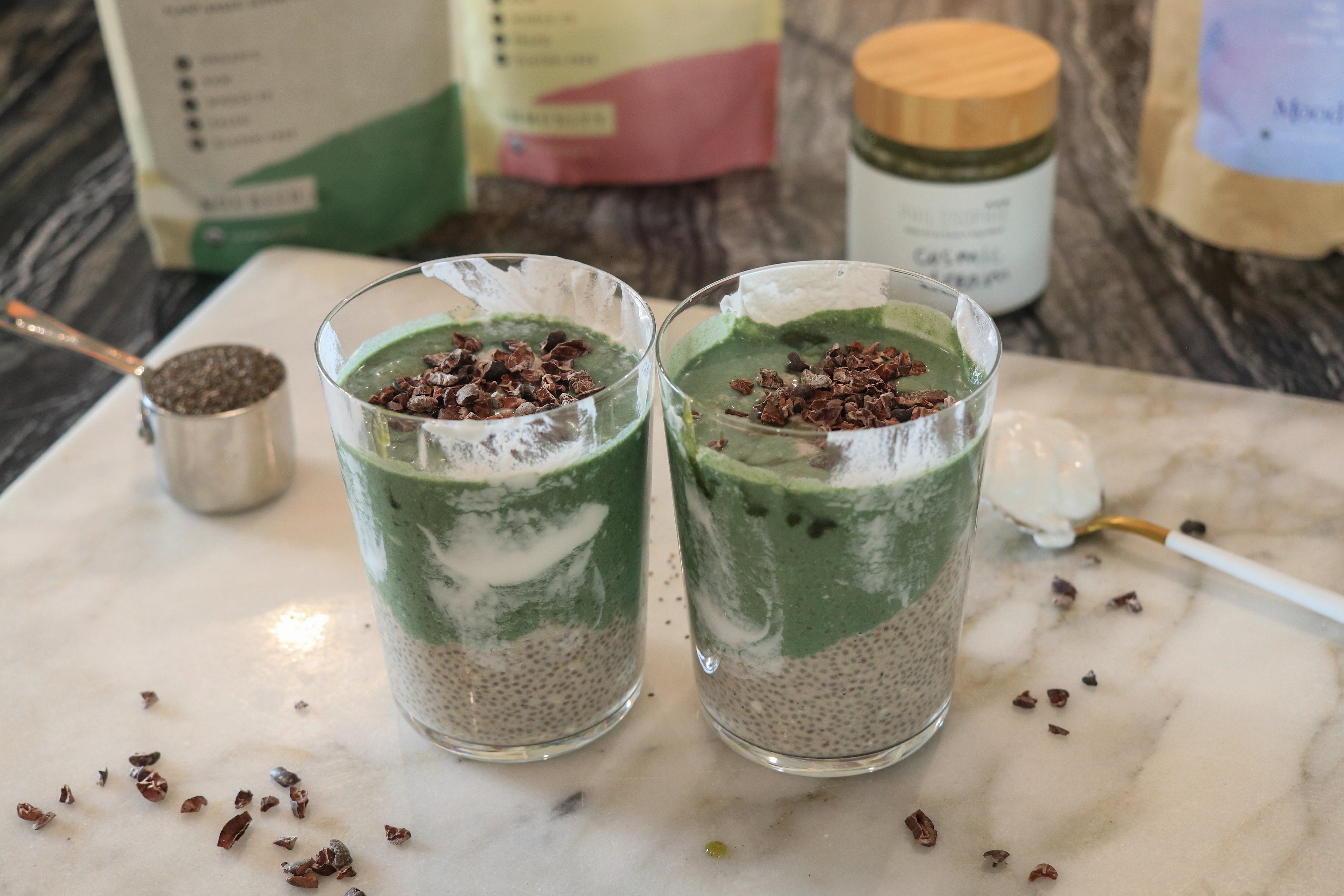 Green Honey Chia Seed Pudding