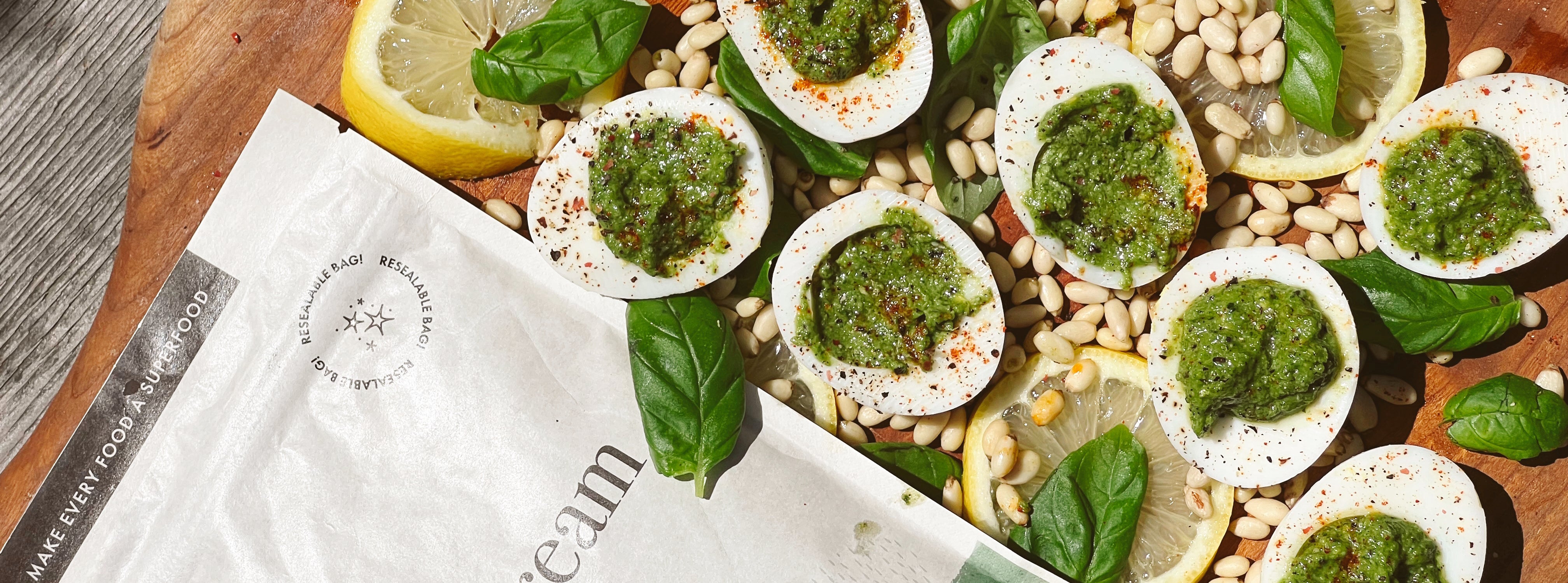 Pesto Green Dream Deviled Eggs