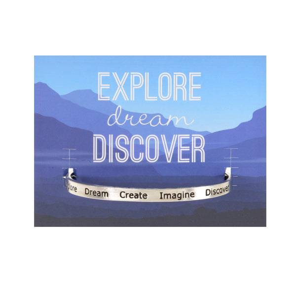 Explore-Dream-Create Imagine Discover Quotable Cuff Bracelet - Whitney ...