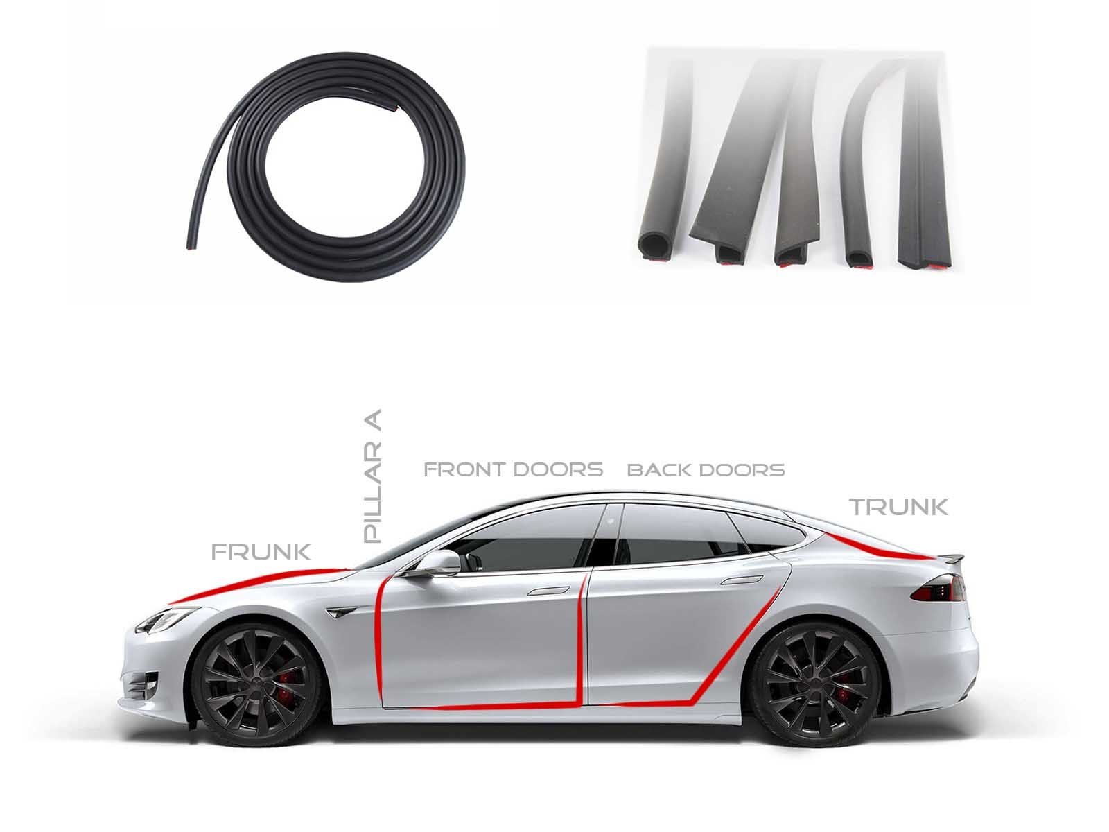 Gummidichtungsstreifen-Satz (4 Türen+Rumpf+Rumpf) - Tesla Modell 3
