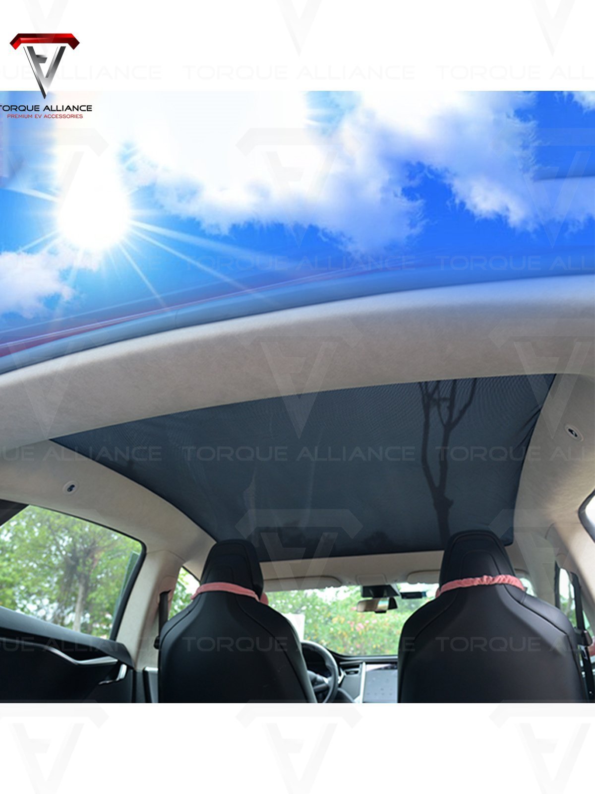 Sunshade de toit de voiture, style: demi-couverture de la lunette arrière  pour Tesla Model 3 (ciel étoilé)