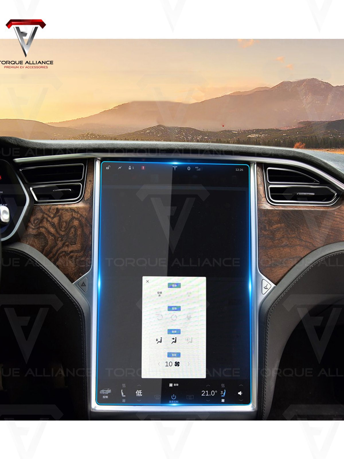 Tesla Model 3 and Model Y: Screen Edge Protector, Anti-glare Cover - Plugear