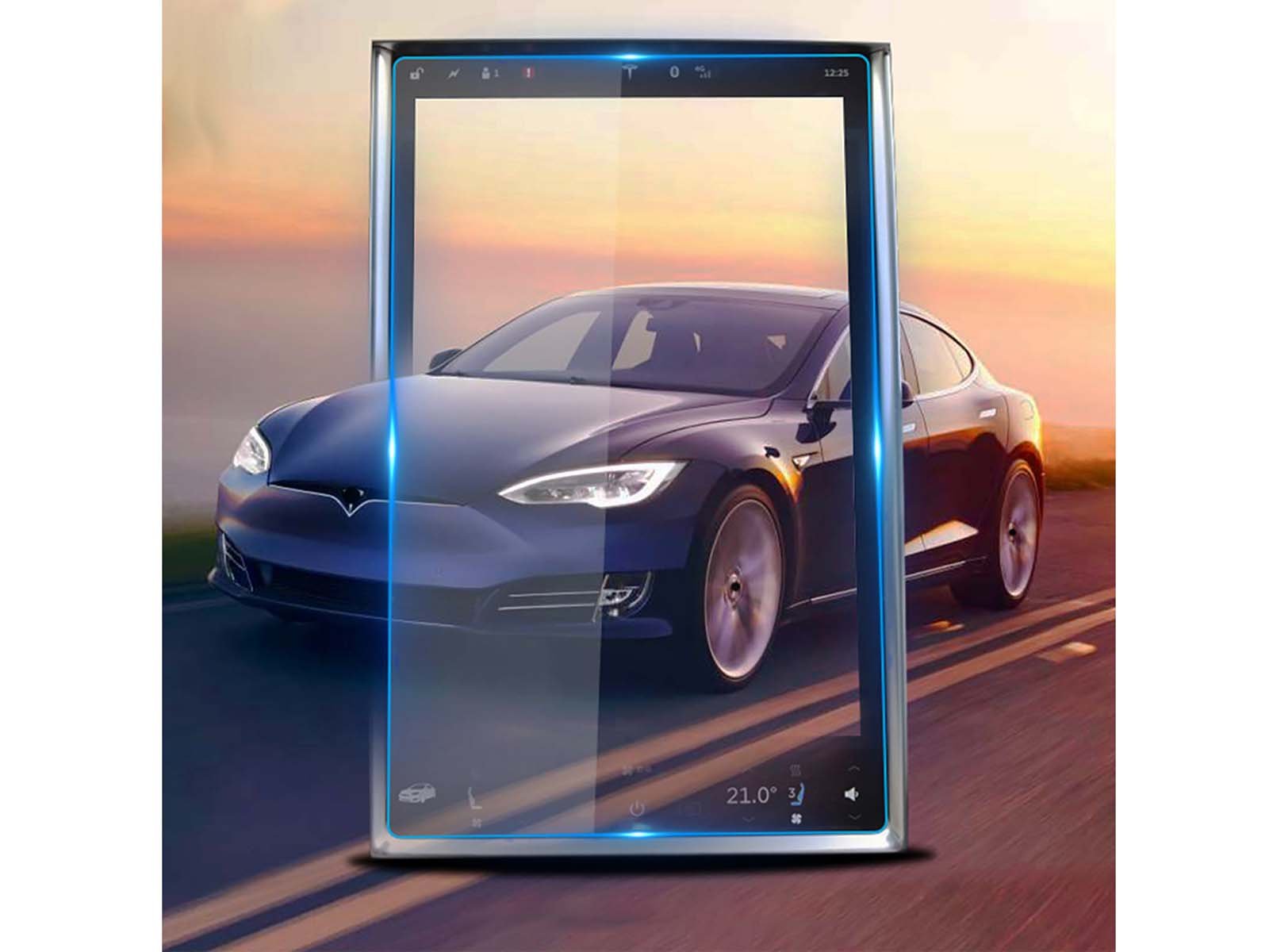 LANTU 2 Pièces Film de Protection pour Tesla Model 3 2024, Verre Trempé 9H  pour Écran