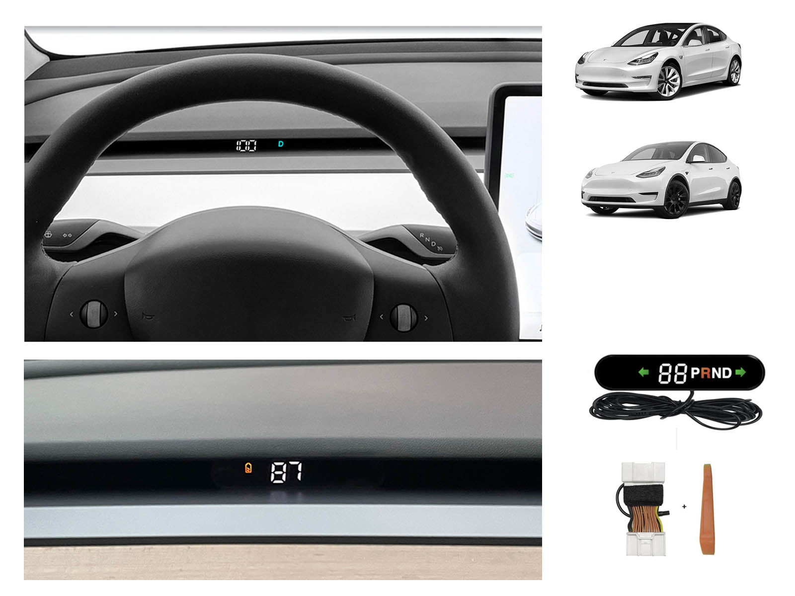 Écran LCD affichage supplémentaire Tesla Model 3 Y - Tesmile