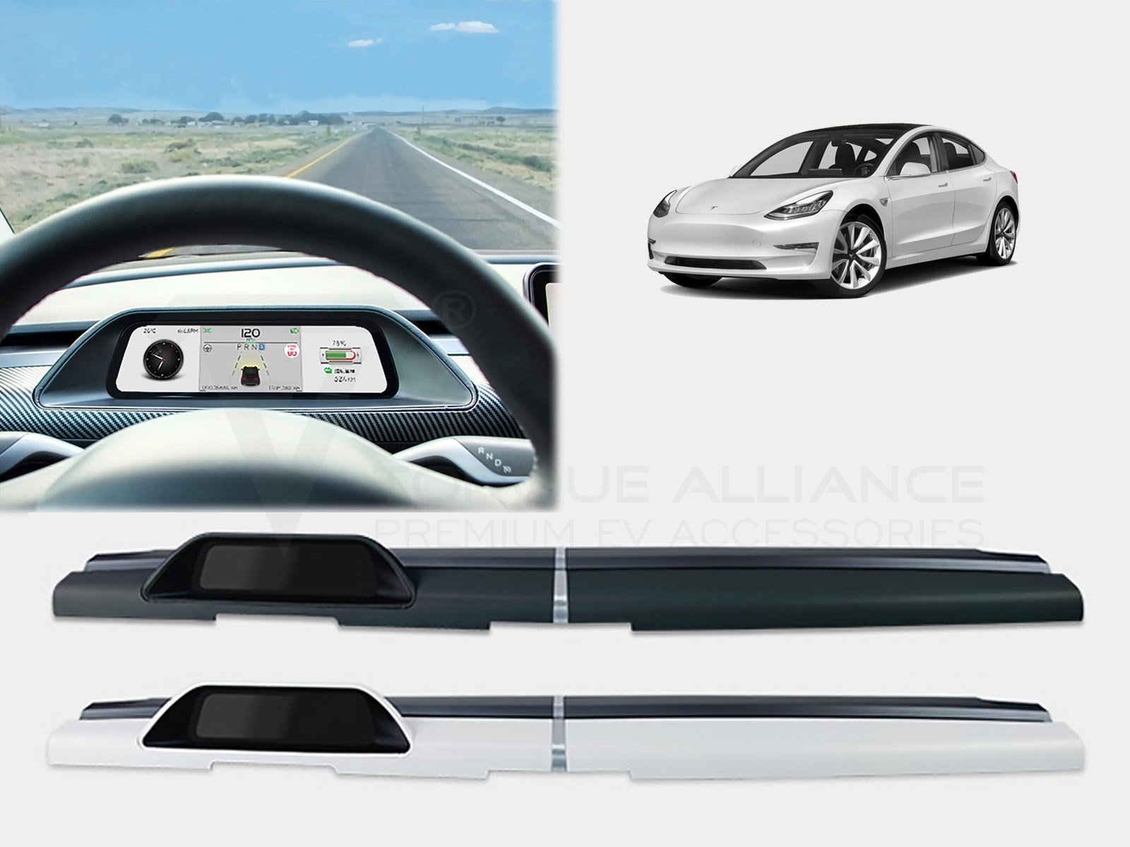 Armaturenbrett & Türverkleidung Bundle Kit Tesla Model 3 2022, Model Y -  Forcar Concepts 