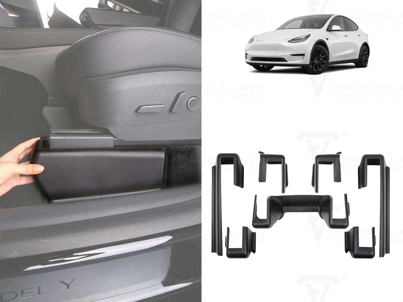 Tesla Model 3 and Model Y: Seat Slide Rails Soft Rubber Cover Plugs (4 -  Torque Alliance