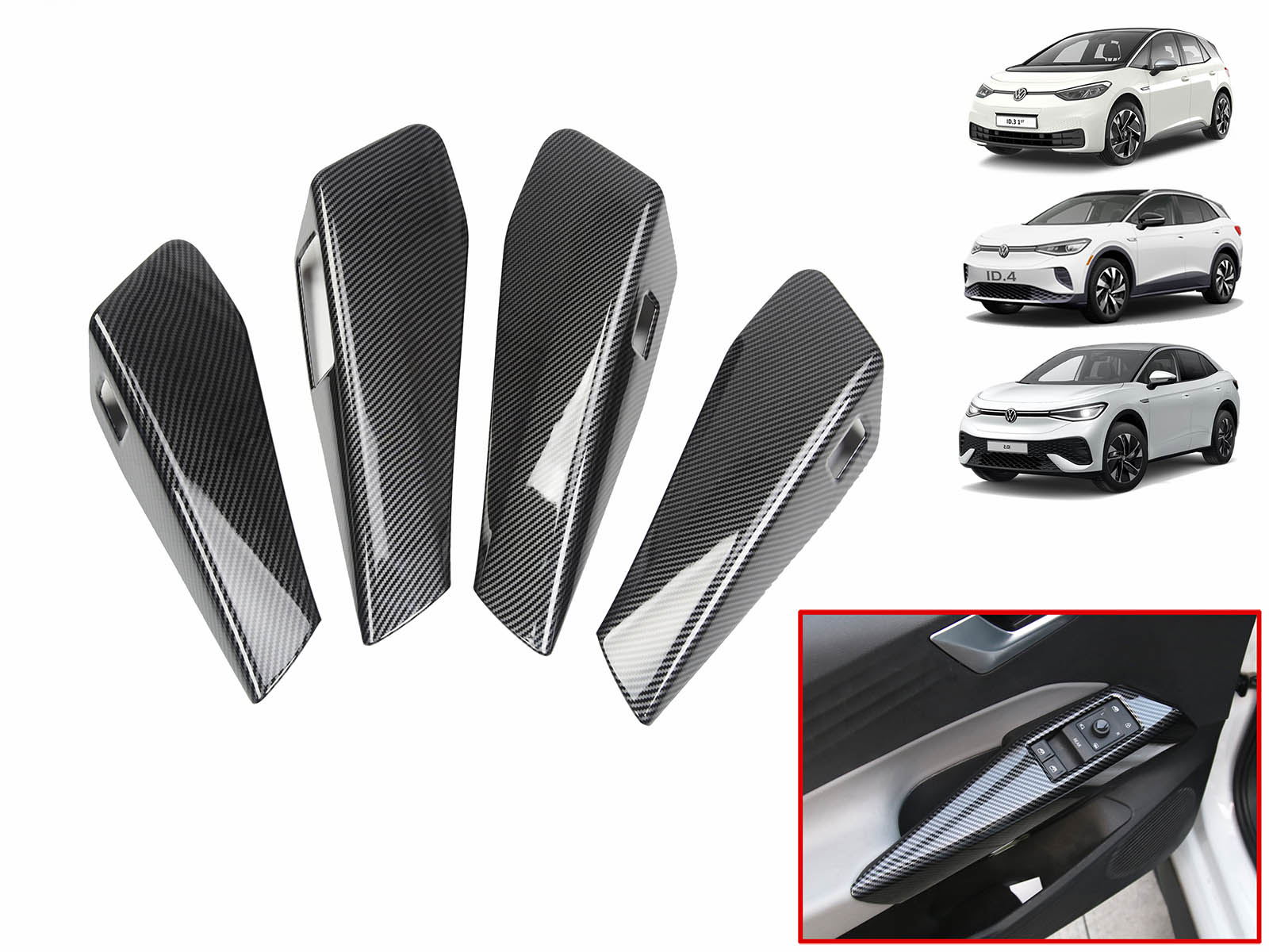 Audi A4 B9 Carbon Türgriff Schalen Tür Innen Abdeckung