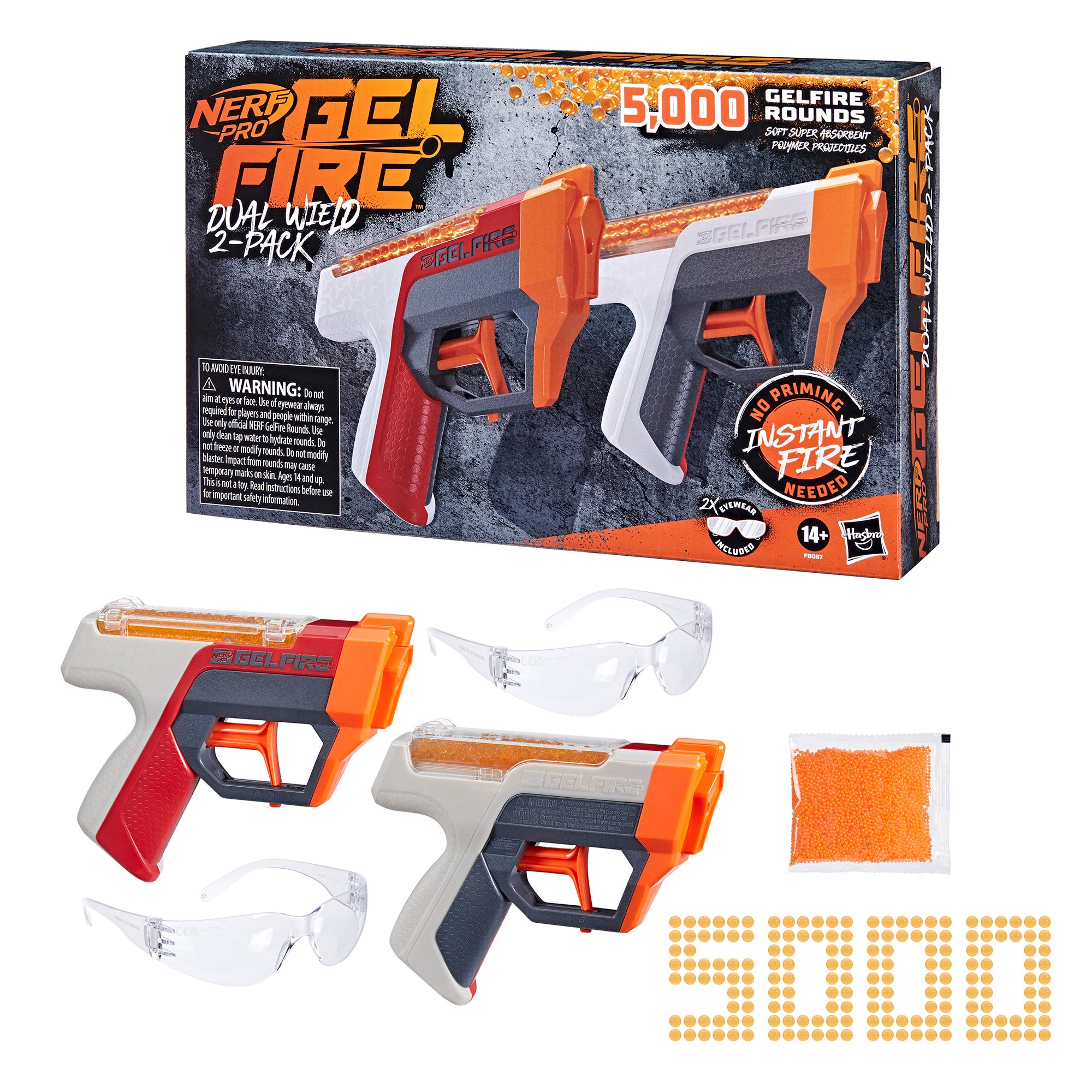 Nerf Pro Gelfire Mythic avec 1600 billes hydratées, des lunettes de p