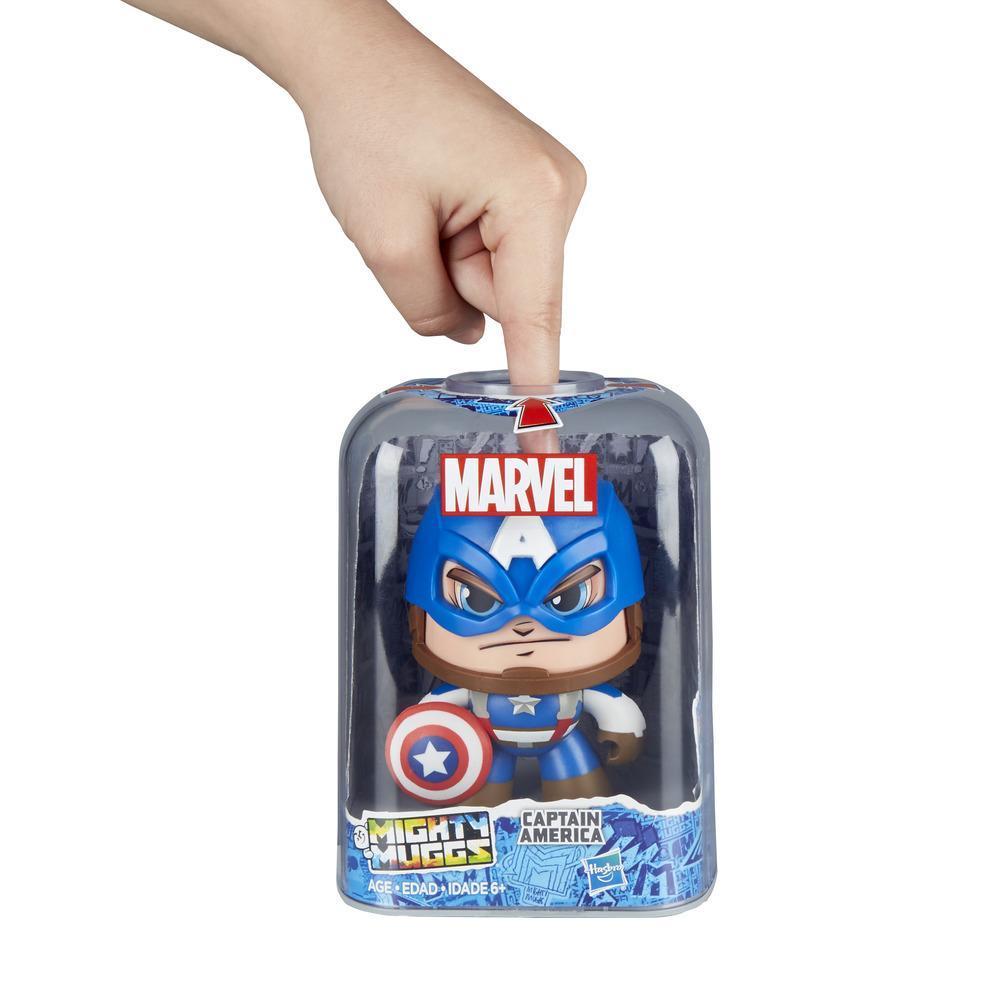 Marvel Mighty Muggs Captain America #1  collectible figure with  display case package – Hasbro Pulse