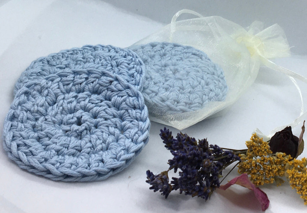 Crocheted, bamboo cleansing and remover pads. Hand made – Wonky