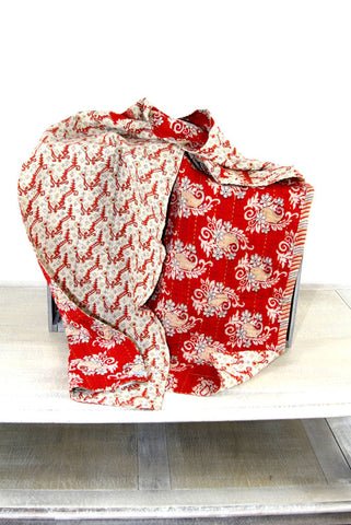 Kantha Scarf Red